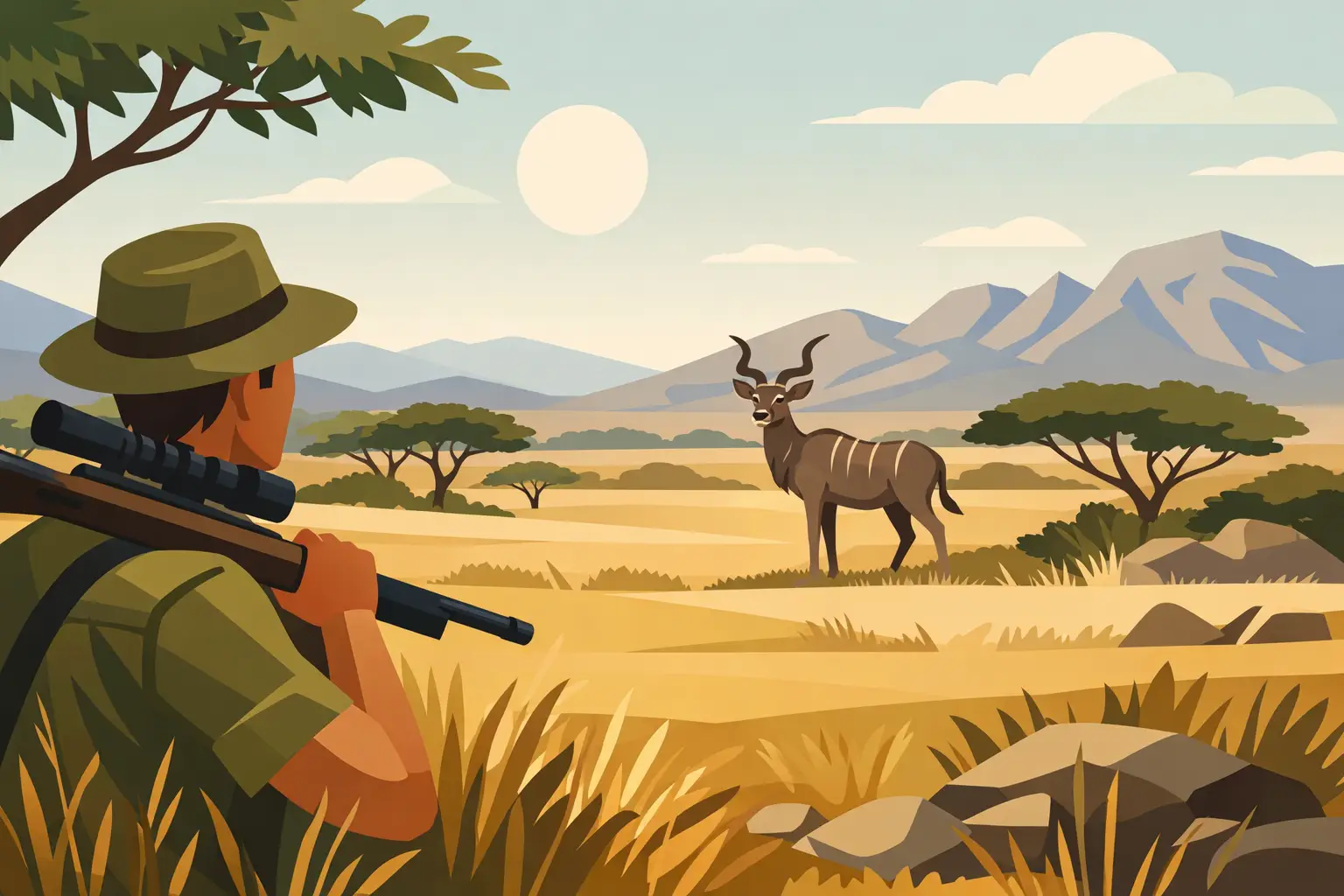Walk Stalk Kudu Hunting on Namibia's Veldt